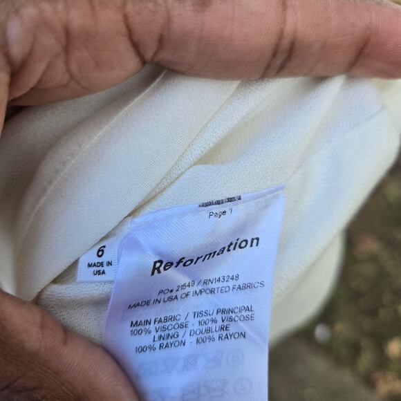 Reformation Coquette Bride Bachelorette Sheer Dainty Romantic White Mini Dress 6 - Picture 9 of 12